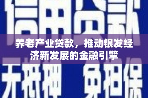 明山养老产业贷款，推动银发经济新发展的金融引擎