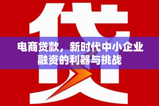 明山电商贷款，新时代中小企业融资的利器与挑战