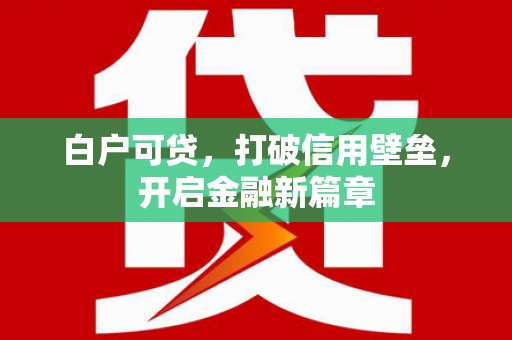 明山白户可贷，打破信用壁垒，开启金融新篇章