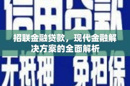 明山招联金融贷款，现代金融解决方案的全面解析