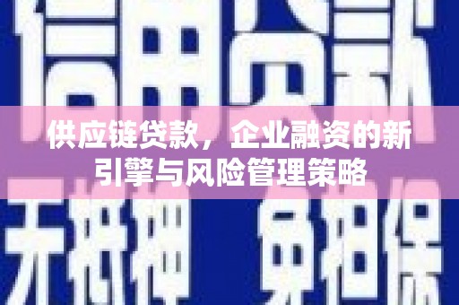 明山供应链贷款，企业融资的新引擎与风险管理策略