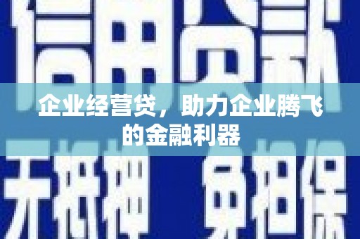 明山企业经营贷，助力企业腾飞的金融利器