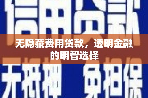 明山无隐藏费用贷款，透明金融的明智选择